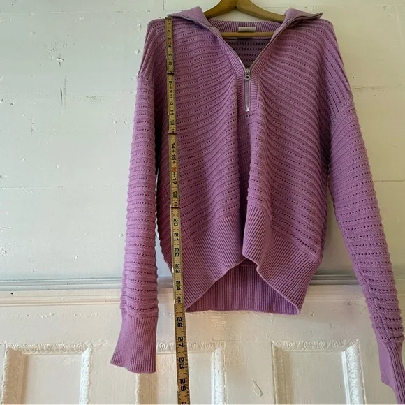 Varley Tara pointelle half zip knit pullover NWT size medium - Picture 9 of 10